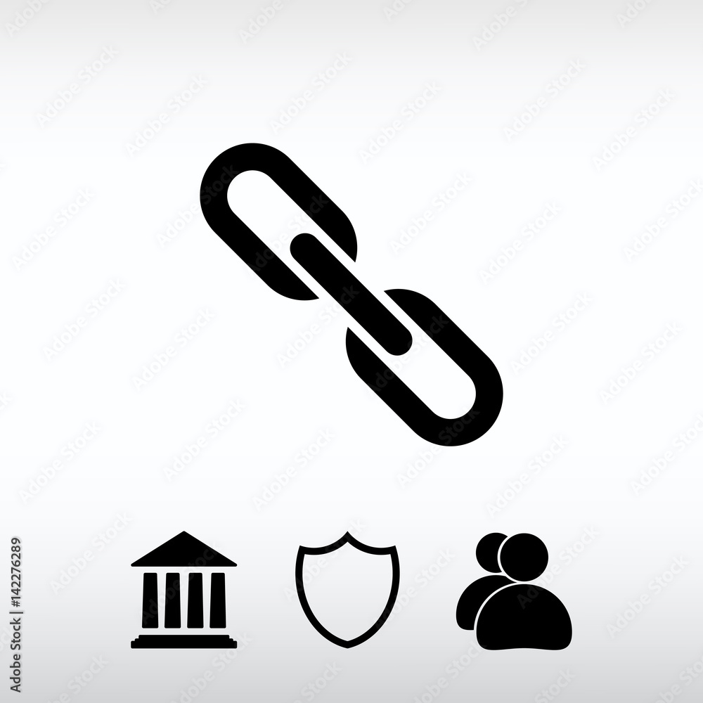 chain link  icon, vector illustration. Flat design style