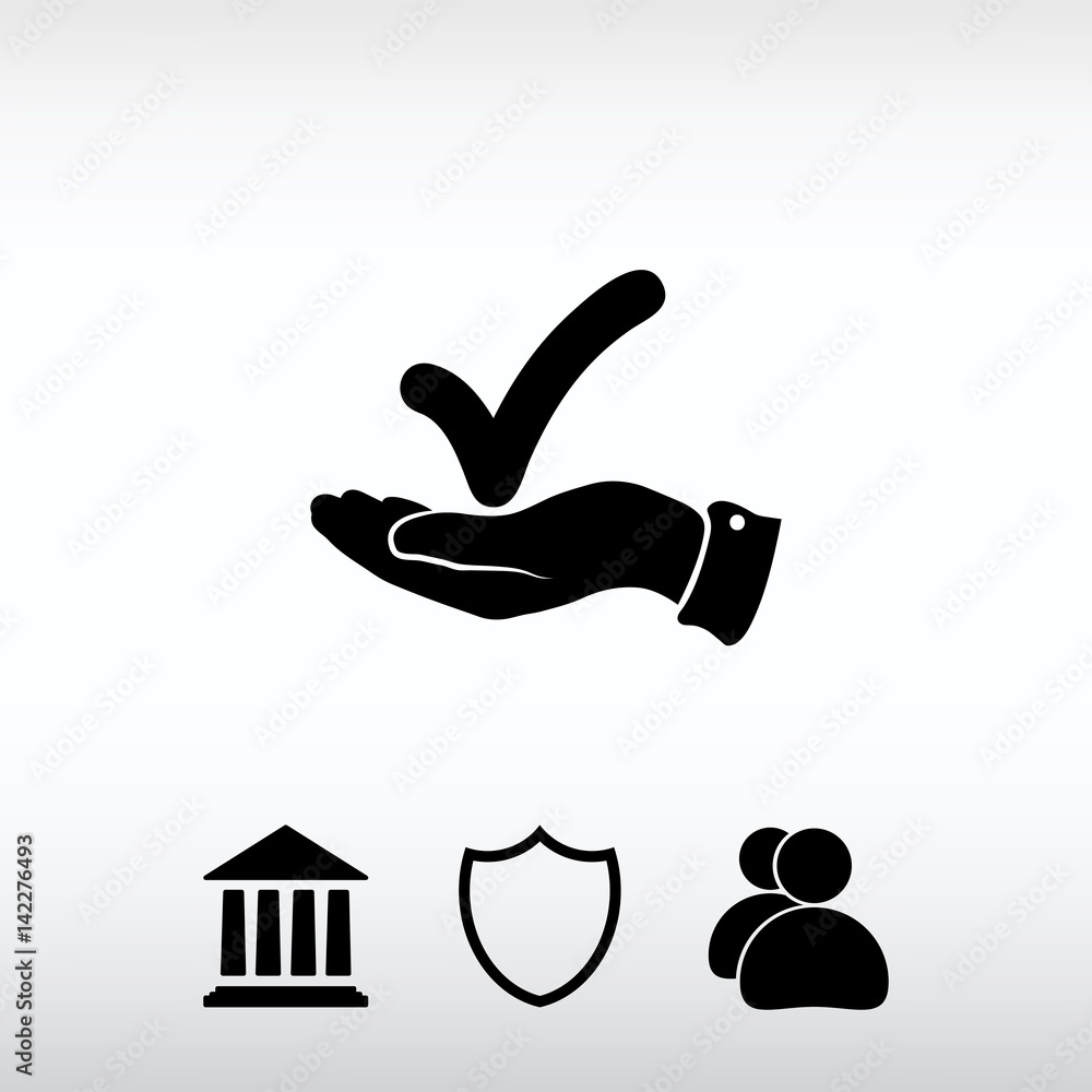 confirm icons; vector illustration. Flat design style confirm icons; vector illustration. Flat design style