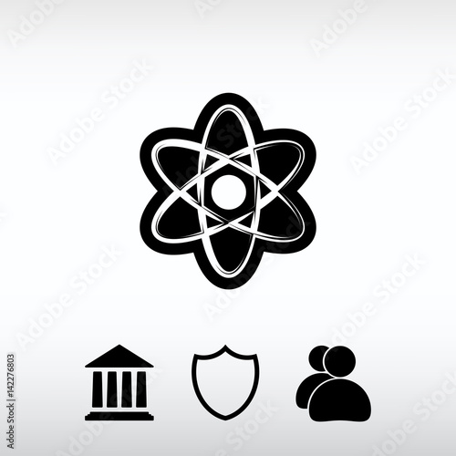 abstract physics science model icon, vector illustration. Flat d