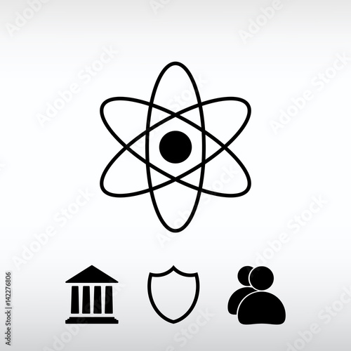 abstract physics science model icon, vector illustration. Flat d