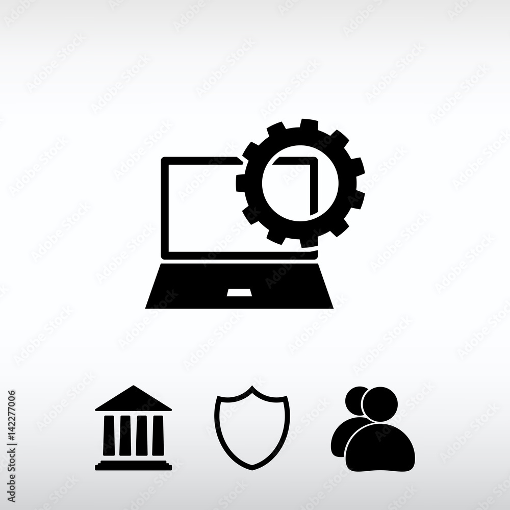 setting parameters, laptop icon, vector illustration. Flat desig setting parameters, laptop icon, vector illustration. Flat desig