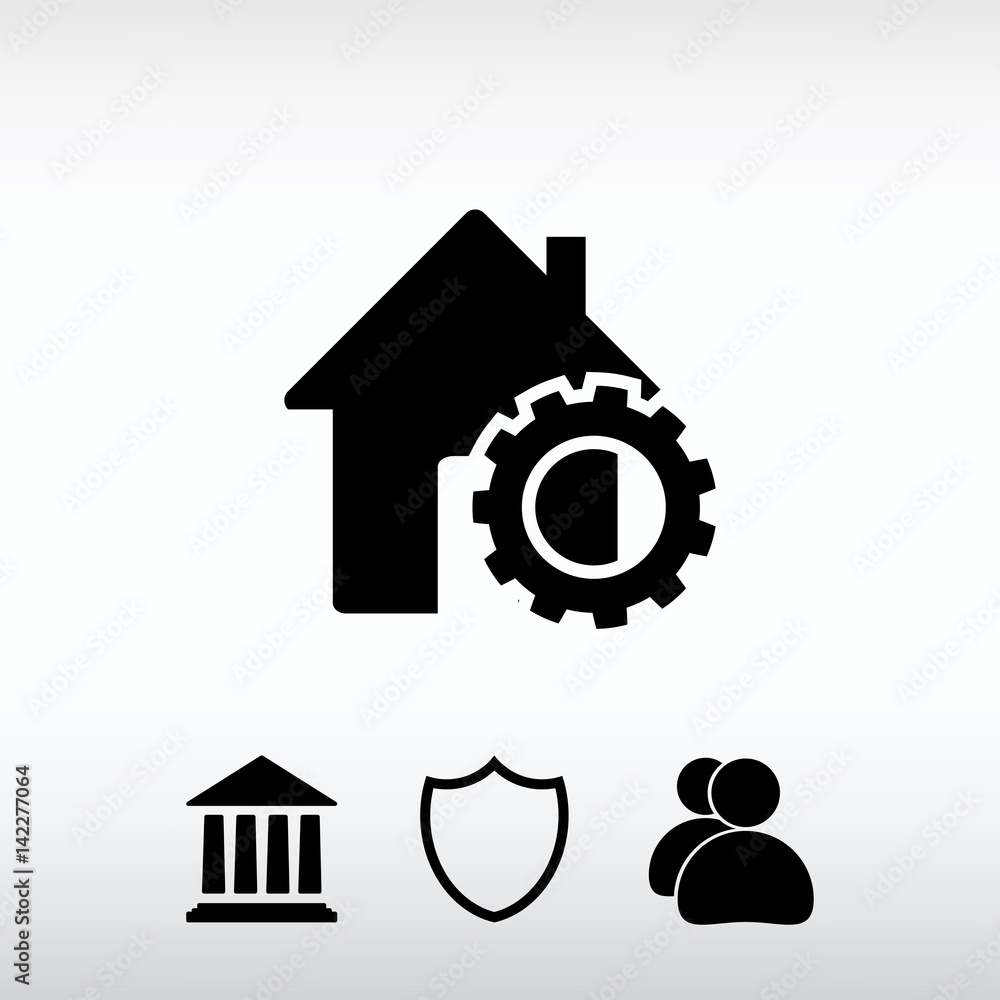 setting parameters, house icon, vector illustration. Flat design setting parameters, house icon, vector illustration. Flat design