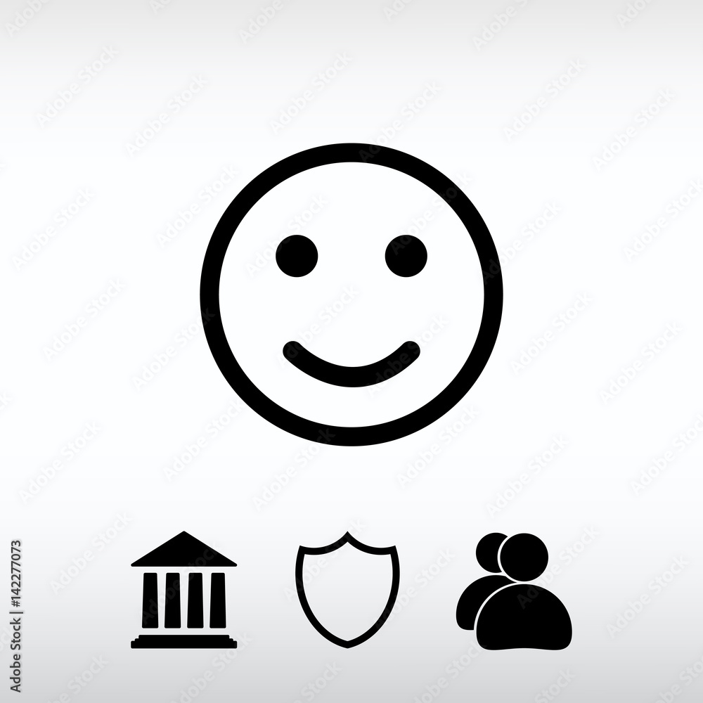 Smile Icon, vector illustration. Flat design style Smile Icon, vector illustration. Flat design style