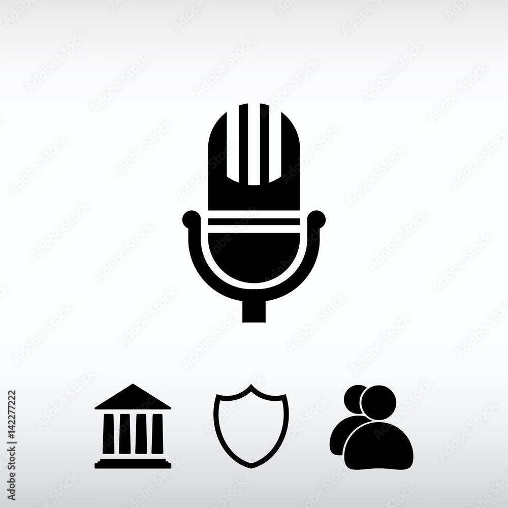 Microphone icon, vector illustration. Flat design style Microphone icon, vector illustration. Flat design style