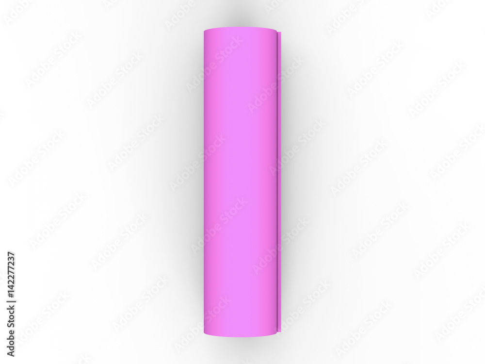 3D illustration pink yoga mat 3D illustration pink yoga mat