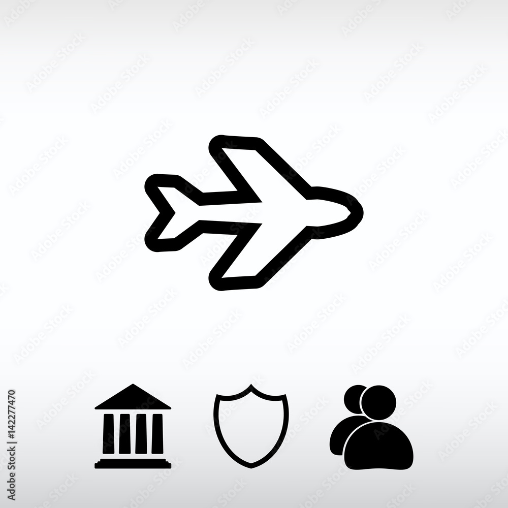 Airplane icon, vector illustration. Flat design style Airplane icon, vector illustration. Flat design style