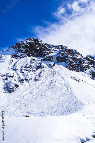 Lawinenabgang in den Alpen