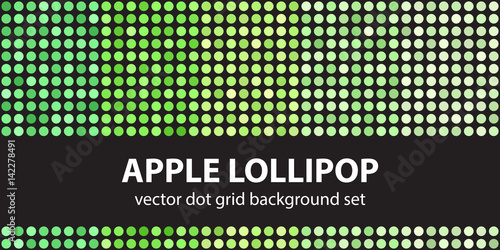 Polka dot pattern set "Apple Lollipop". Vector seamless dot backgrounds