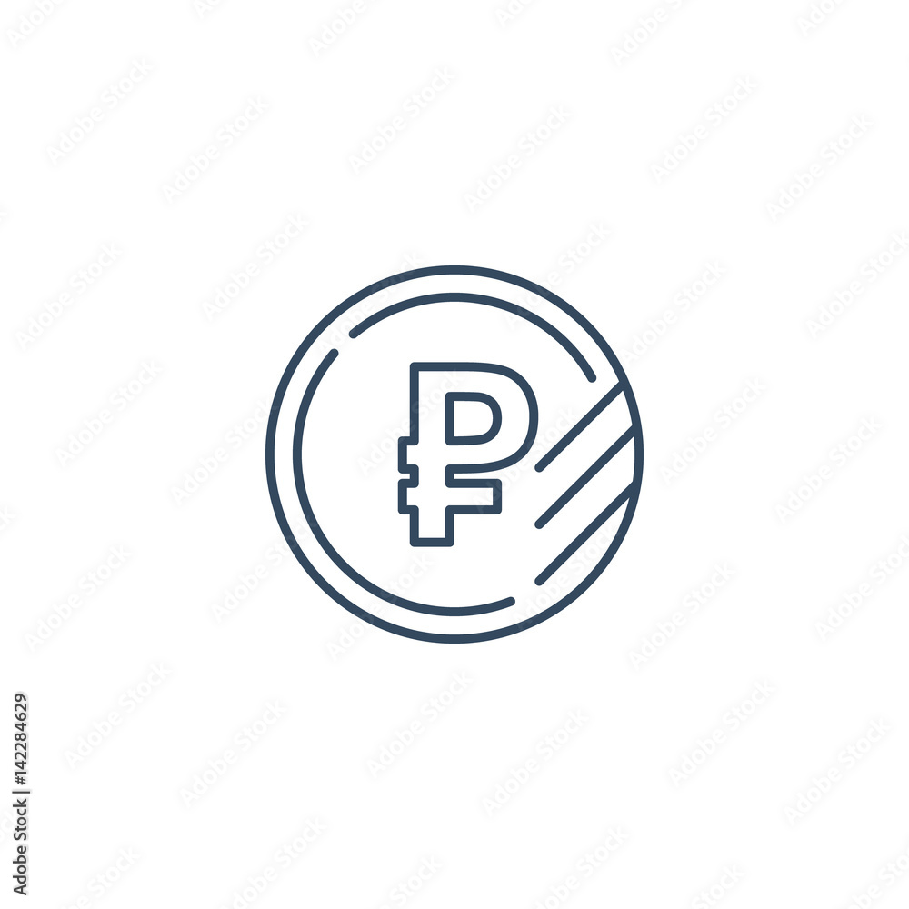 Ruble coin icon, financial currency exchange Ruble coin icon, financial currency exchange