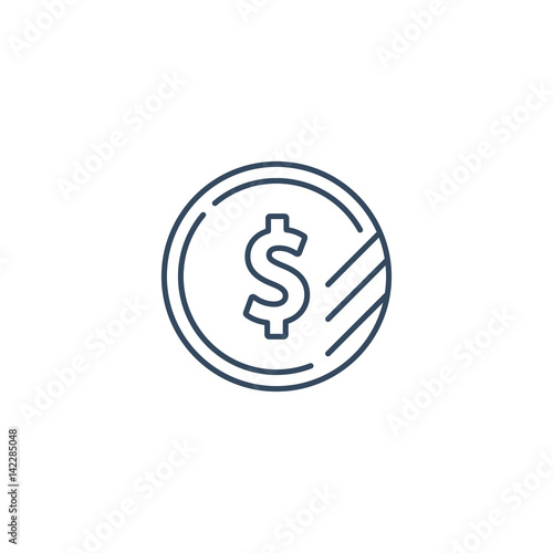 Dollar sign coin icon, financial currency exchange