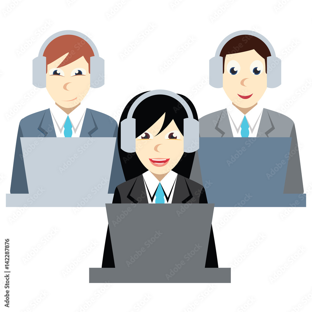 Call center agents team at office. Customer care operators, guys and girls with smiling faces sitting at desks with computers. Online support service assistants with headphones. Call center agents team at office. Customer care operators, guys and girls with smiling faces sitting at desks with computers. Online support service assistants with headphones.