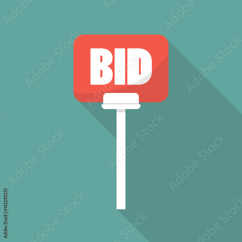 Auction paddle in flat style