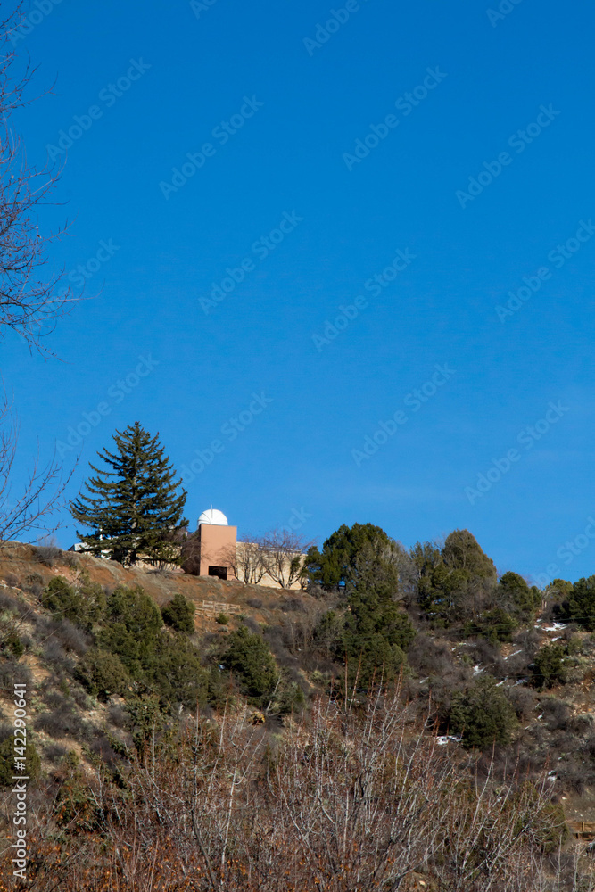 Tiny observatory on a hill in Durango, Colorado