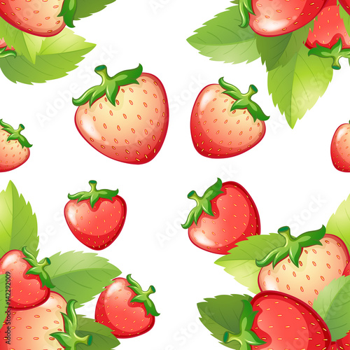 Seamless background with fresh strawberries