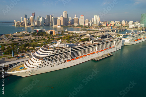 Aerial photo Cruise ships at Port Miami