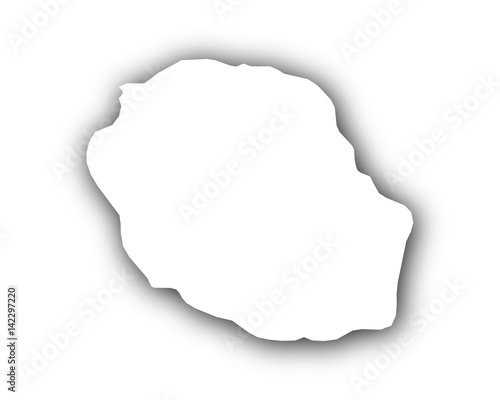 Karte von La Reunion mit Schatten