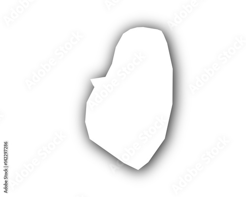 Karte von Saint Vincent und die Grenadinen mit Schatten