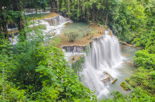 Huay Mae Kamin Waterfall at Kanchanaburi province  Thailand