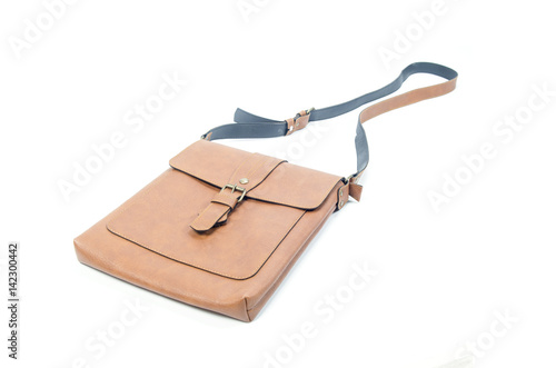 Leather handbag isolated on...