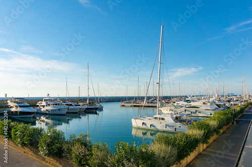 Bay with yachts at its moorings