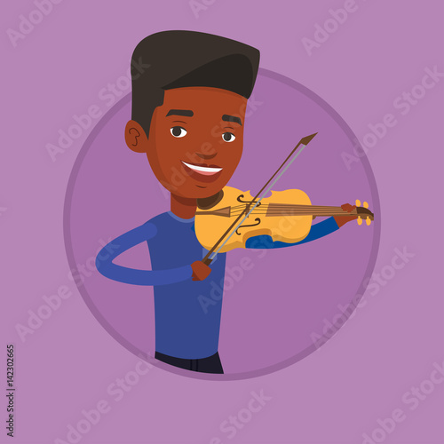 Man playing violin vector illustration.