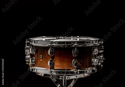 snare on a black background, musical instrument