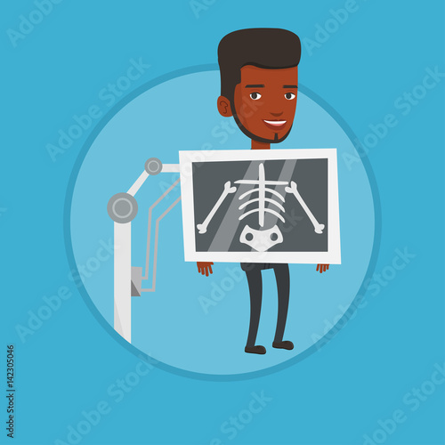 Patient during x ray procedure vector illustration