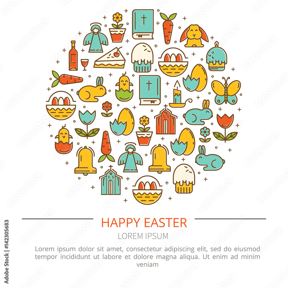 Illustration Easter with your text Illustration Easter with your text