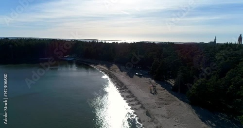 Wallpaper Mural Bellevue beach, Cinema 4k aerial view of the bellevue coast, on a spring day, in Hanko, Finland Torontodigital.ca