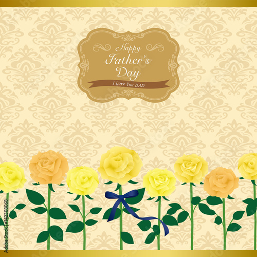 父の日　黄色のバラのカード