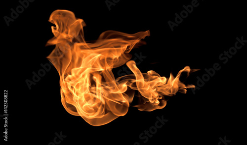 Fire flames on a black background © scenery1