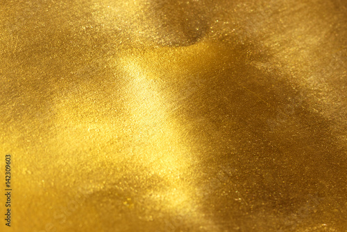 Shiny yellow leaf gold foil texture photo