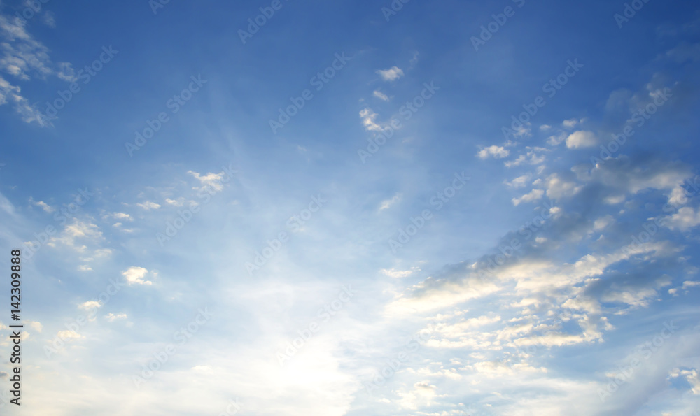 sky Blue white clouds Abstract nature background