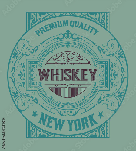 Vintage label for whiskey packing