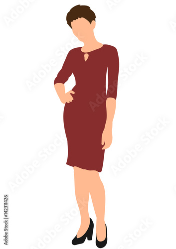 Vector, illustration, woman without face