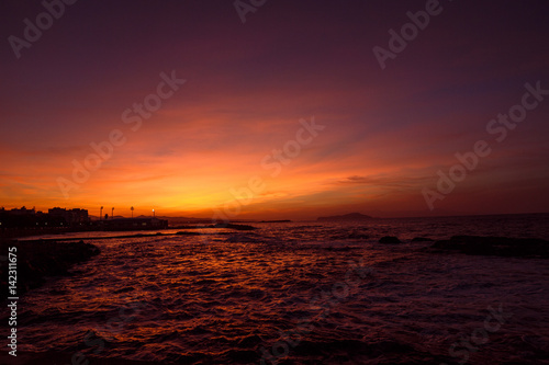 Sunset in Grecee / Crete / Sea photo