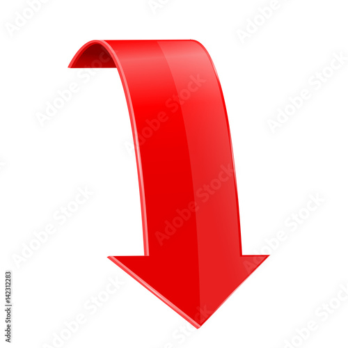 Red down arrow
