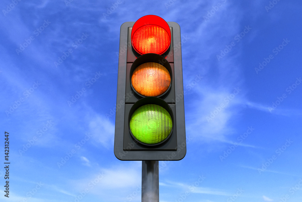 Verkehrsampel - Ampel - Rot - Lichtsignalanlage Stock Illustration