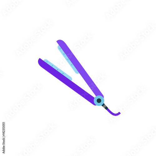 Purple hair straightening iron vector icon