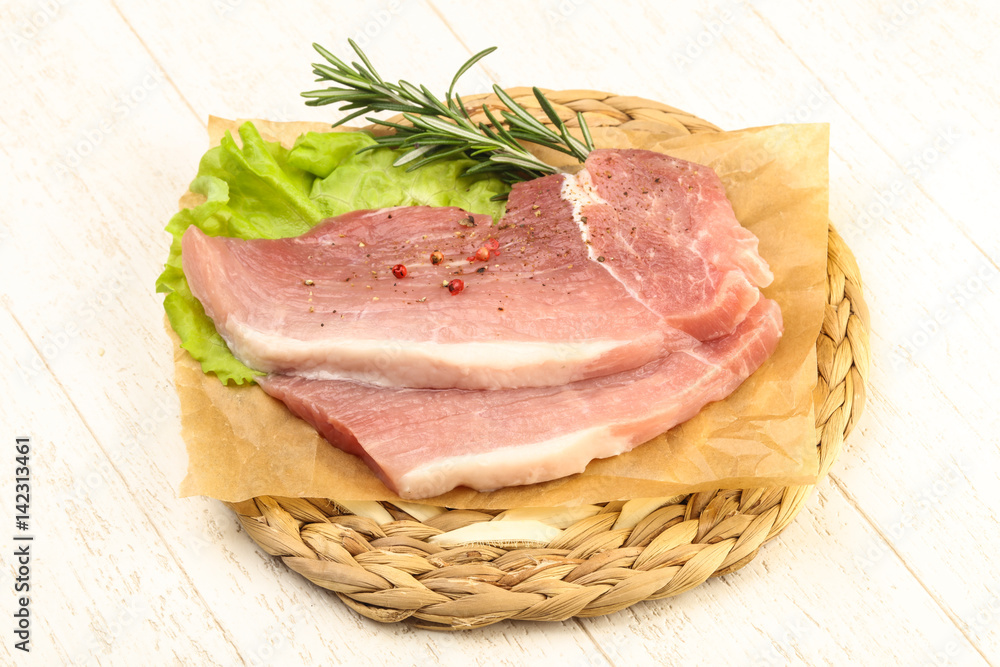 Raw pork steak Raw pork steak