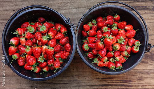strawberry in bucket