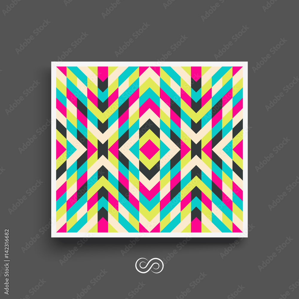 Mosaic pattern. Geometric background. Textbook or notebook mockup. Cover design template.