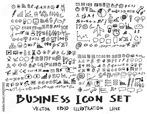 Business arrow bubble set doodles eps10