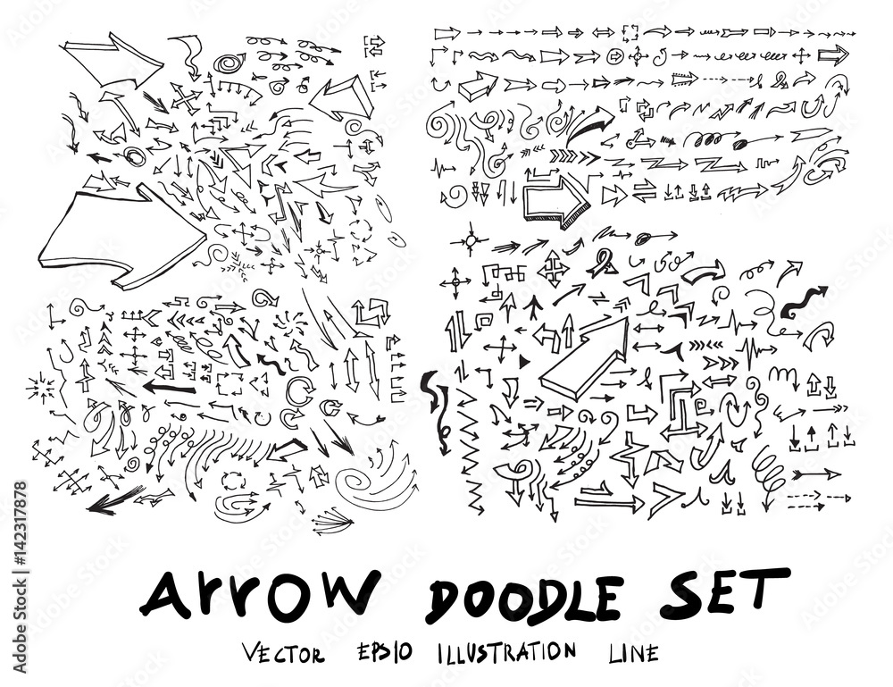 Obraz premium Vector hand drawn arrows set eps10