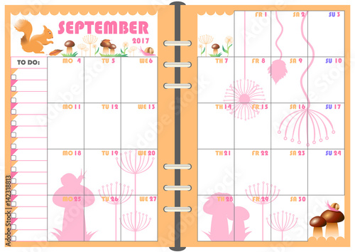 Daily Planner September 2017