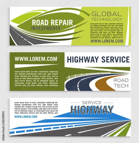 Road construction and repair banner template set