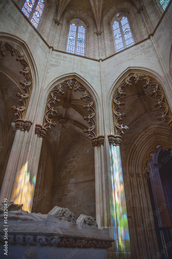 Portugal, Batalha. Monastery of Santa Maria da Vitoria , and better known to us all as da Batalha Monastery, one of the most beautiful works of Portuguese and European architecture Portugal, Batalha. Monastery of Santa Maria da Vitoria , and better known to us all as da Batalha Monastery, one of the most beautiful works of Portuguese and European architecture