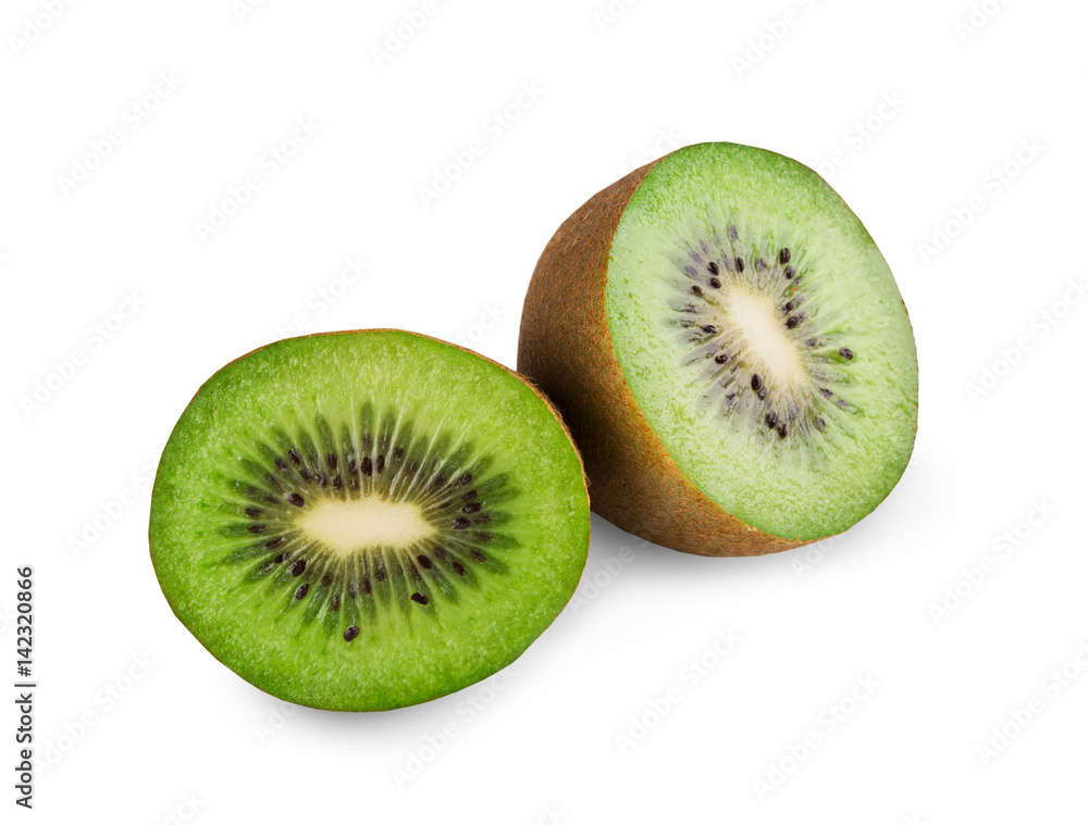 Fototapeta premium Fresh kiwi half isolated on white background