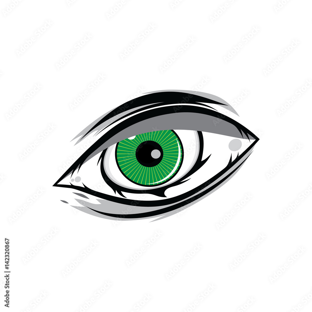 cartoon angry green horus god eyes for comics design vector art cartoon angry green horus god eyes for comics design vector art
