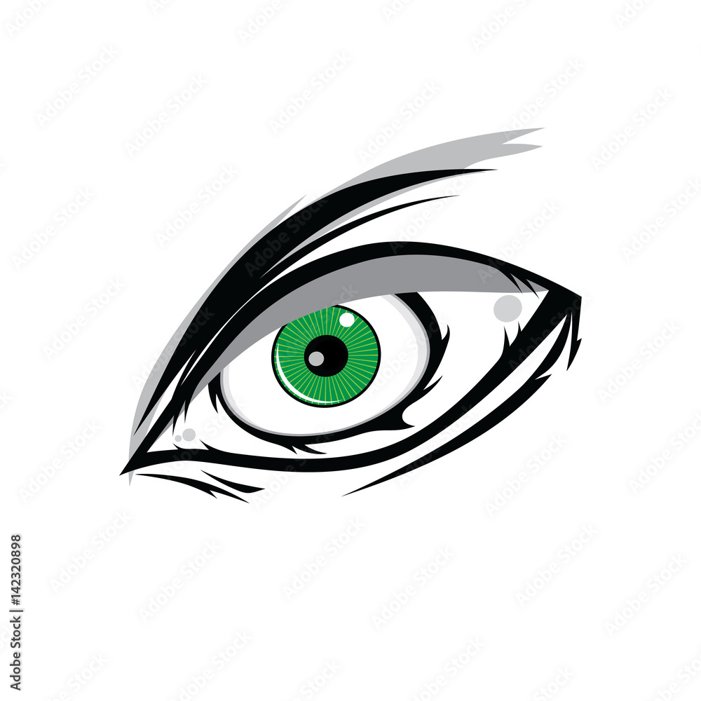 cartoon angry green horus god eyes for comics design vector art cartoon angry green horus god eyes for comics design vector art